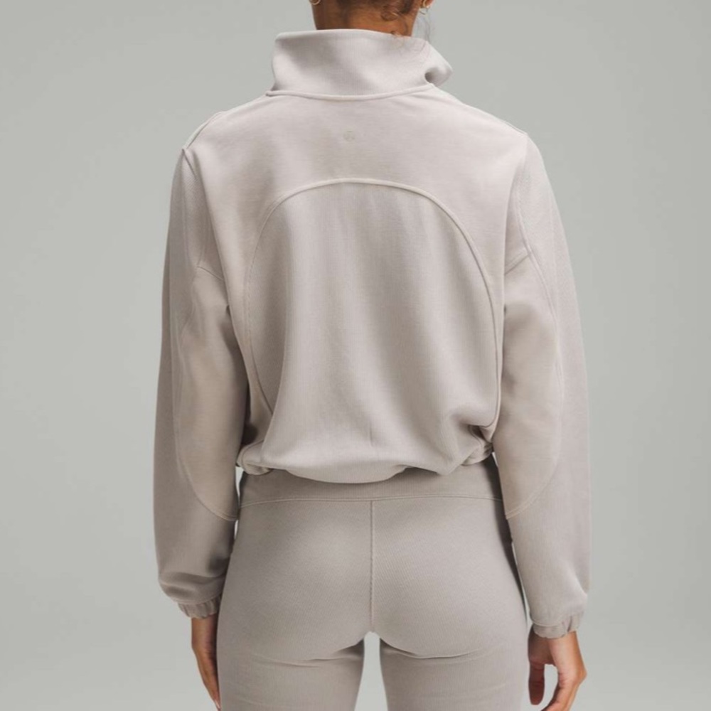 Lululemon Brushed Softstreme Ribbed set, Zip Flared Pant sz 8 & Half Zip sz 6 - Picture 3 of 12